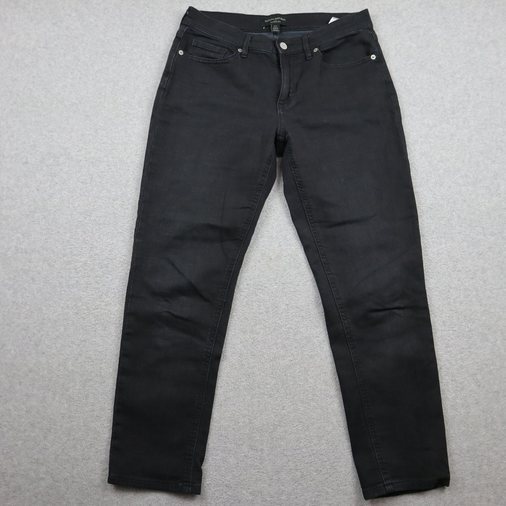 Banana Republic Girlfriend Jean Womens 27/4 Petite Black Stretch Denim Pants